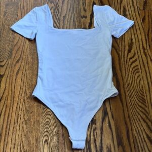 Aritzia white square neck bodysuit xs